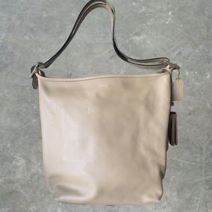 tan leather coach tote bag